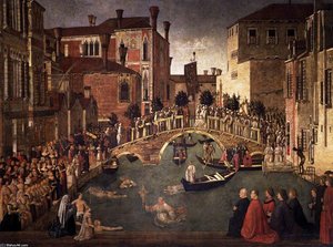 Miracle Of The Cross At The Bridge Of San Lorenzo — Gentile Bellini, Renaissance Venetian Painting