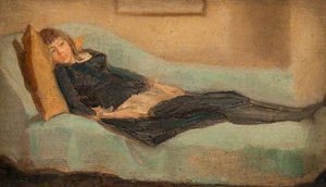Girl Resting on a Sofa