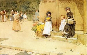 The Flower Seller — Frederick Childe Hassam, Impressionism