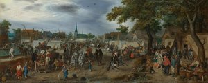 Princes Maurice and Frederick Henry at the Valkenburg Horse Fair, Adriaen Pietersz van de Venne, 1618