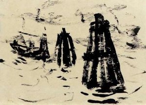 Hamburg's Harbor, Tugs And Mooring Posts — Emile Nolde