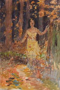Girl In Woods — Thomas P Anshutz