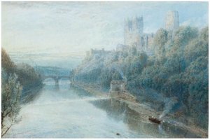 Durham Cathedral At Dusk Viewed From The River Wear — Myles Birket Foster, Victorianism