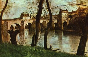 The Bridge At Nantes — Jean-baptiste-camille Corot, Realism