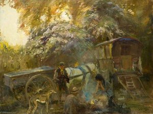 A Gipsy Campfire — Sir Alfred James Munnings