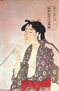 Woman Smoking — Kitagawa Utamaro