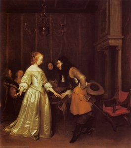 An Officer Making His Bow To A Lady — Gerard Ter Borch, Dutch Golden Age