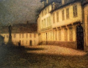 A Beauvais Square by Moonlight