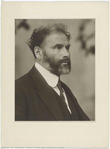 Portrait of Gustav Klimt in profile\nfacing right