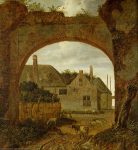 Farm Buildings Seen Through An Archway — Jan Van Der Heyden