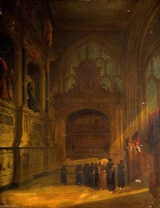 Interior Of Cologne Cathedral, With A Funeral — David Roberts