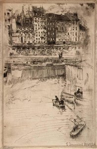 (paris Scene Fishermen In Boats) — Edward Townsend Howes