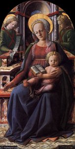 And Child Enthroned With Two Angels — Filippo Di Tommaso Lippi