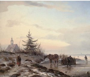 Securing A Barrel On The Ice — Carl Eduard Ahrendts