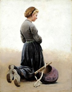 Girl Kneeling — August Wilhelm Nikolaus Hagborg