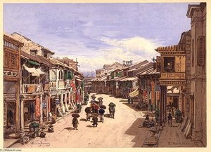 Hongkong Queen's Road — Eduard Hildebrandt