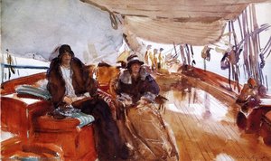 Rainy Day On The Deck Of The Yacht Constellation — John Singer Sargent, American Realism