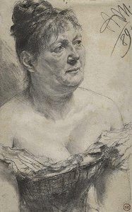 Portrait Of A Woman — Adolph Von Menzel
