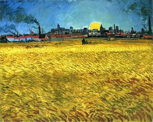 Sunset Wheat Fields Near Arles — Vincent Willem Van Gogh, Post-impressionism