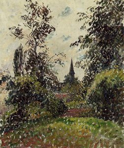 The Bazincourt Steeple (study) — Camille Pissarro