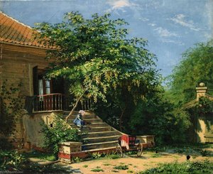 Norwegian Hagetrapp Ved Blegedammen Garden Stair By The Blege Pond — Frants Bøe