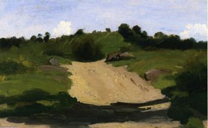 An Ascending Path — Jean-baptiste-camille Corot, Impressionistic Landscape Painting