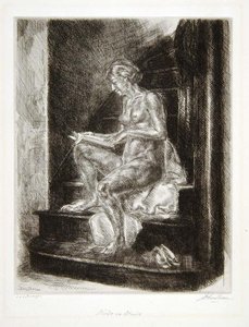 Nude On Stairs — John French Sloan, American Realism
