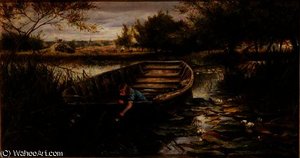 Picking Waterlilies — Charles James Lewis, British Romanticism