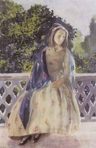 Girl On The Balcony — Viktor Elpidiforovich Borisov Musatov