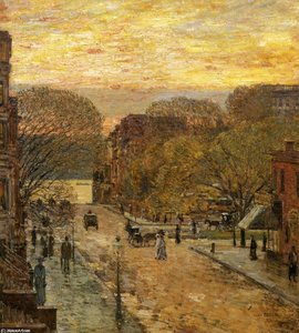 Spring On West 78th Street — Frederick Childe Hassam, Impressionism