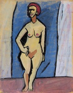 Standing Female Nude With Red Hair — William H. Johnson