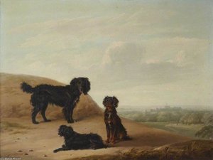 Three Sporting Dogs In A Landscape, With A Distant View Of Windsor Castle — Edmund Bristow, Other
