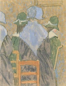 Nuns And Schoolgirls Standing In Church — Gwen John