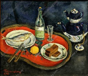 Still Life. It's Time For Tea. — Pyotr Konchalovsky
