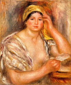 Woman With A Yellow Turban — Pierre-auguste Renoir, Impressionism
