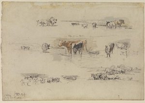 Studies Of Cows In Landscape Settings — James Ward