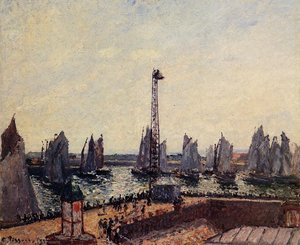 The Inner Port And Pilots Jetty, Havre — Camille Pissarro, Impressionist Landscape