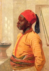 Half Length Portrait Of An Arab Boy — Frederick Goodall