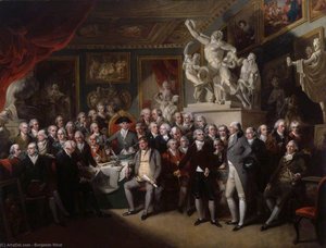 The Royal Academicians In The General Assembly By Henry Singleton — Benjamin West, Neoclassicism