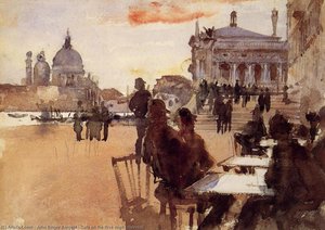 Café On The Riva Degli Schiavoni — John Singer Sargent