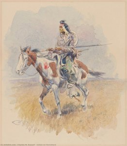 Indian On Horseback — Charles Marion Russell, American Romanticism