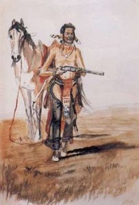 Indian With Riffle — Charles Marion Russell