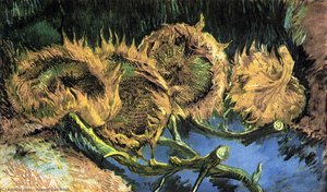 Four Cut Sunflowers — Vincent Willem Van Gogh, Post-impressionism