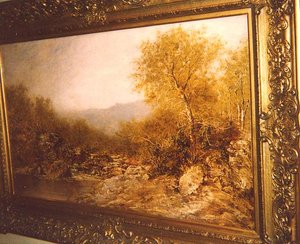 Landscape With Figures Fishing By A Stream, (painting) — Ralph Albert Blakelock