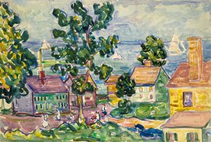 New England Coastal Village — Maurice Brazil Prendergast