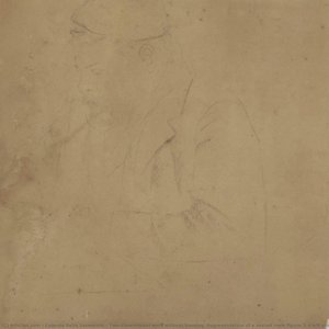 Two-dimensional Work Without Framing. Representation Of A Seated Male Figure 3/4 Left Profile With The Head Slightly Down. Wear A Beret, Beard And Mustaches. He Wears A Jacket, Shirt And A Neck Scarf. The Arms Are Supported On The Table In An Attitud.... — Eugenia Belín Sarmiento
