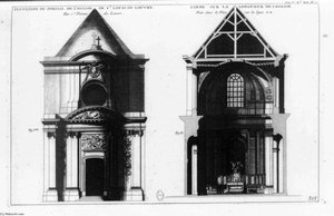 Portail And Cross Section Of The Church Saint-louis-du-louvre In The Book Architecture Françoise — François Thomas Germain