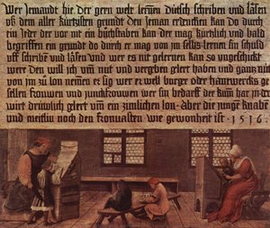 Principles Of A Schoolmaster, Teaching Scene For Children — Hans Holbein The Younger