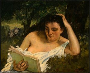 A Young Woman Reading, Ng Washington — Gustave Courbet, Realism