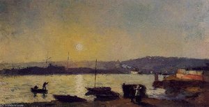The Seine At Rouen — Albert-charles Lebourg